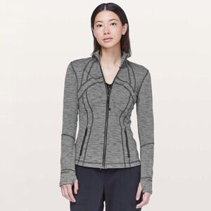 Lululemon‎ | Define Jacket Luon Variegated Knit Black Heathered Black Size 4